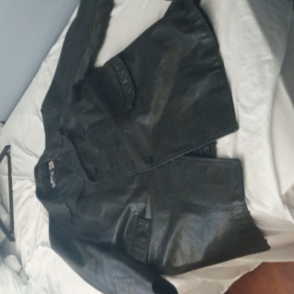 Schott NYC Leather Trench Coat